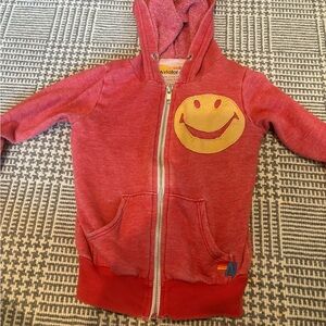 Aviator Nation Kids Red Smiley Hoodie